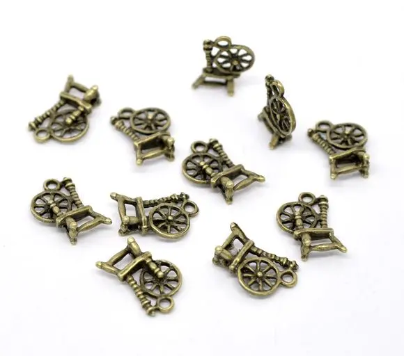 DoreenBeads Retail Antique Bronze Spinning Wheel Charm Pendants 18x12mm sold per pack of 40 | Украшения и аксессуары