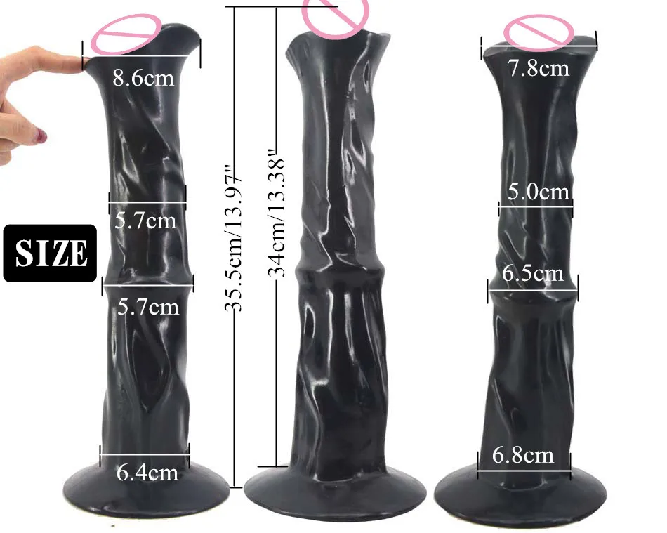 FAAK 35.5cm Long Realistic Horse Dildo Big Thick Animal Penis Sex Toys For Woman Vaginal Butt Massage Masturbation Huge Cow Dick - купить по