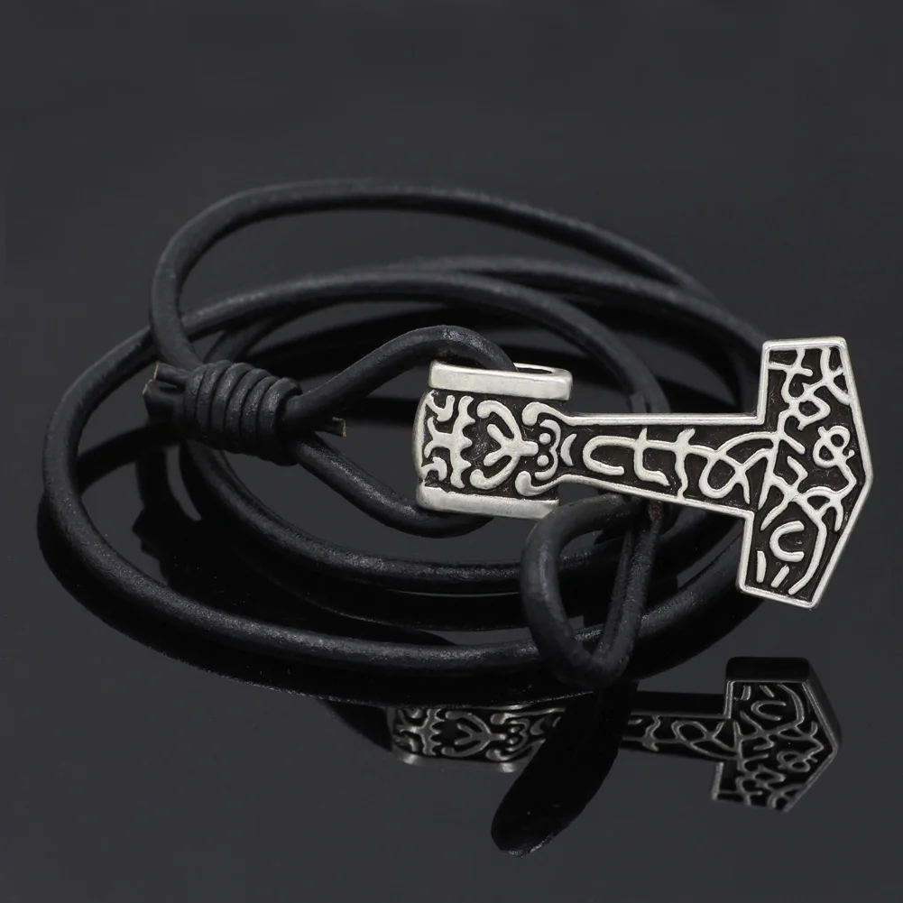 Youe shone мужской браслет из натуральной кожи сплава Тора молот викинга Mjolnir