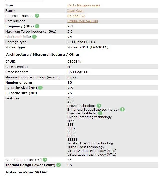 ПК Intel Xeon E5 4650 V2 Процессор 2,8 LGA2011 десять ядер серверный процессор e5-4650 V2 E5-4650V2 Процессор нормальной работы