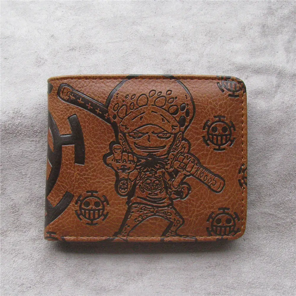 Аниме один кусок короткий кошелек Trafalgar Law Мультфильм кожаный с держатель для