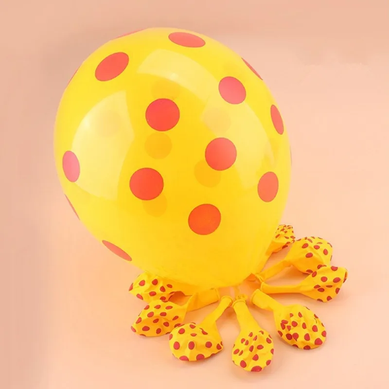 Yellow 10 шт. 12 дюймов латексные шарики в горошек для вечерние украшения свадьбы, дня рождения, надувных воздушных шаров Globos поставки - Цвет: Yellow