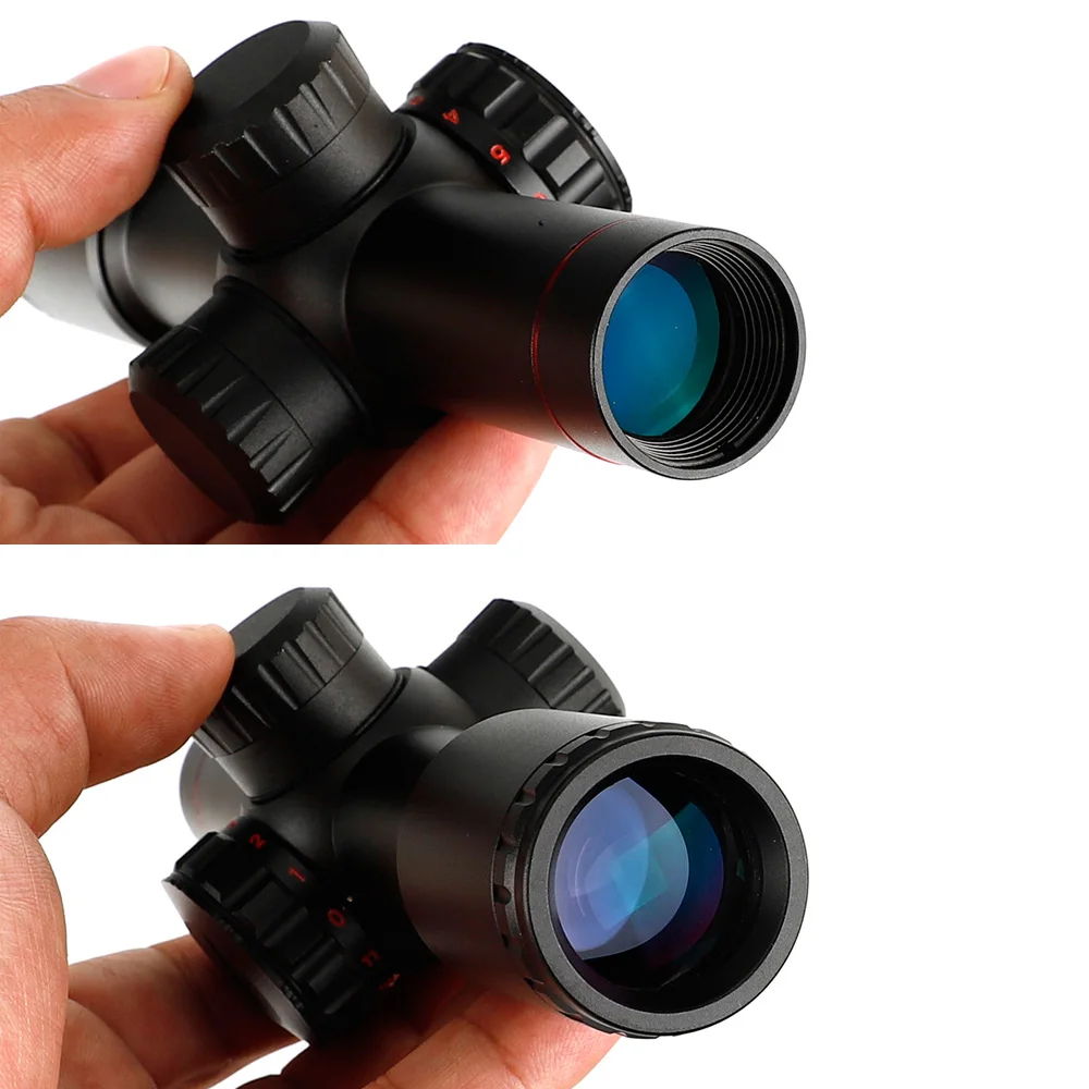 Ohhunt 4.5x20E 1 дюймов охотничья оптика компактные оптические прицелы с красной подсветкой Стекло гравированное сетка с флип-открытыми крышками объектива и кольцами