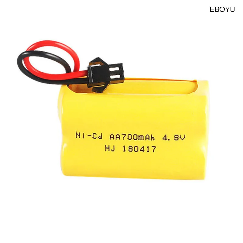 Аккумулятор EBOYU Ni-Cd AA 4 8 В 700 мА/ч с разъемом SM 2P для RC Bus школьный автобус F1 800 лодка |