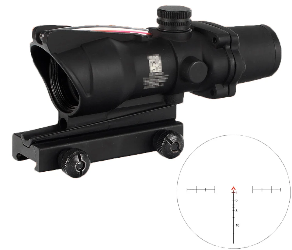 ACOG тактический страйкбол Спорт 4x32 охотничий страйкбол красный точечный Тактический зритель голографический волоконно-оптический Коллиматорный прицел