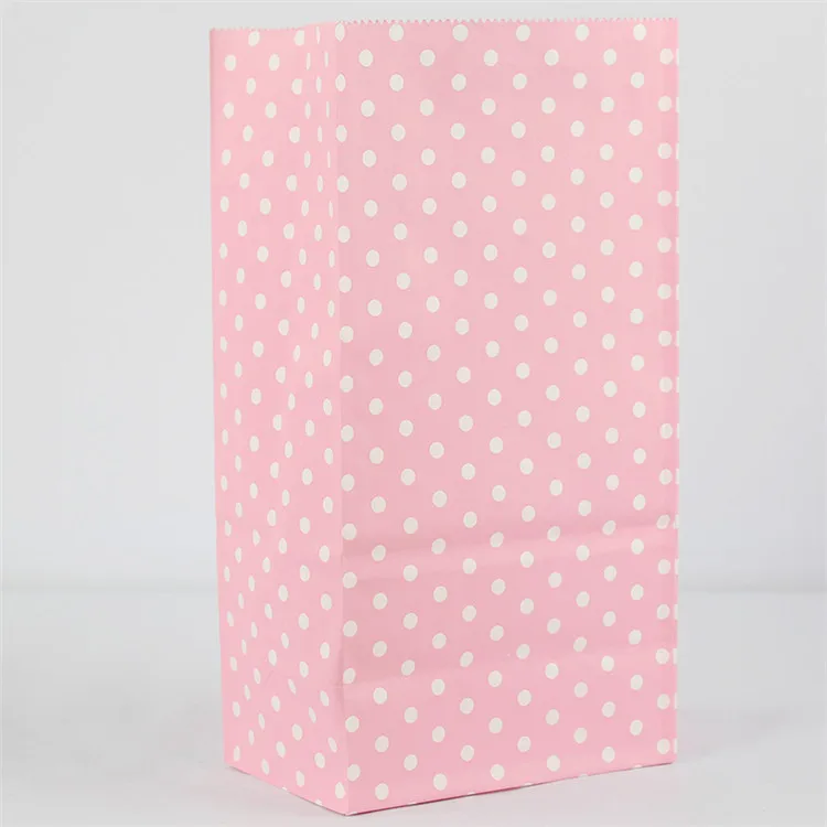 Pink dot 10 шт./лот, 23x12x7,5 см бумажные пакеты для конфет в горошек, бумажный пакет для упаковки пищевых продуктов, подарочные пакеты, бумажные пакеты для украшения дня рождения, свадьбы, вечеринки, бумажные пакеты для рукоделия - Цвет: Pink dot