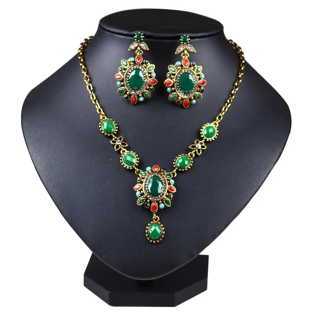 Роскошные винтажные турецкие ювелирные изделия многоцветный золотой цвет