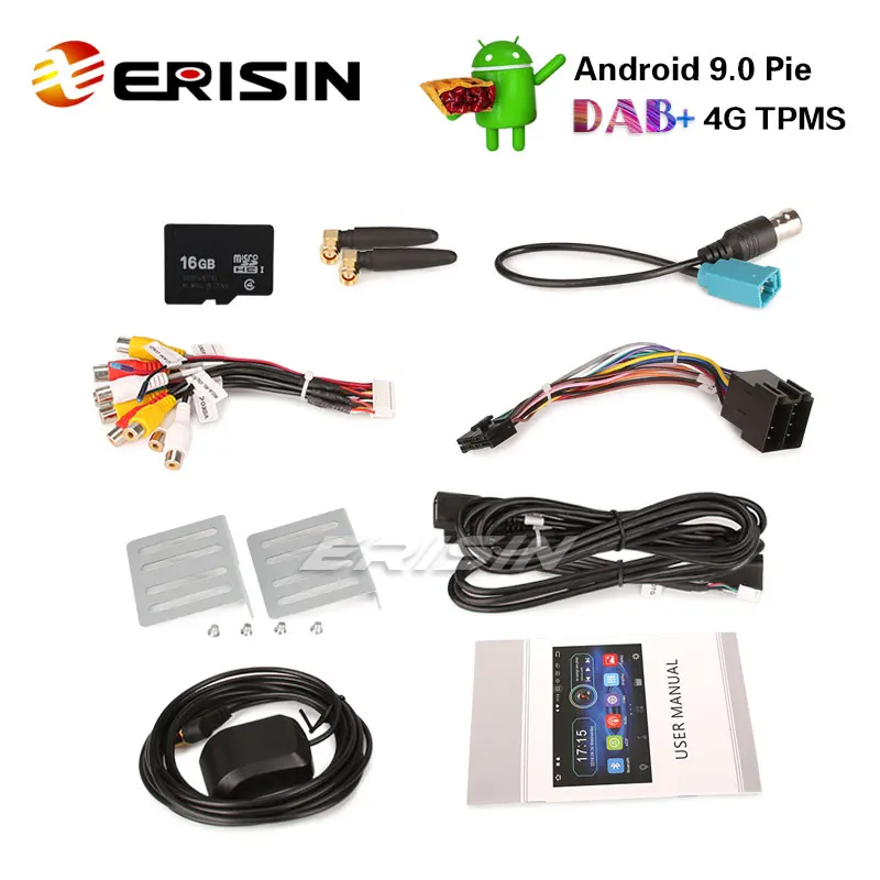 Erisin ES4910U 10 1 &quot1Din Android 9 0 автомобильный стерео WiFi DAB + DVR DTV OBD Bluetooth 4G GPS Sat