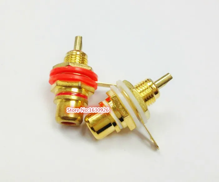 Панельное крепление 20 шт./лот Позолоченный разъем RCA мама аудиоразъем усилитель