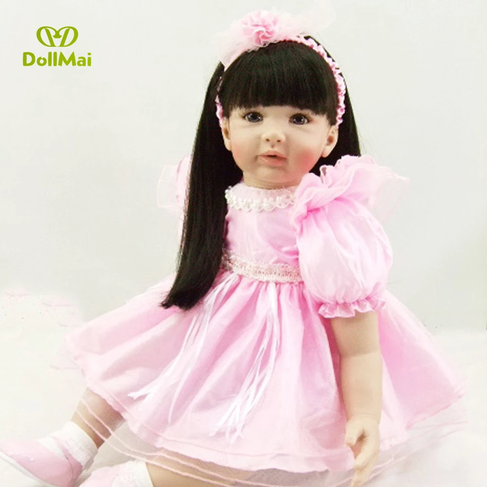 Бесплатная доставка 22 &quot56 см bebe alive черные длинные волосы принцесса