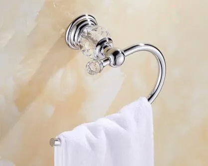 towel ring Набор аксессуаров для ванной комнаты, вешалка для полотенец, крючок, держатель для бумаги, держатель для полотенец, угловая полка для туалетной щетки, хромированный набор аксессуаров для ванной комнаты - Цвет: towel ring