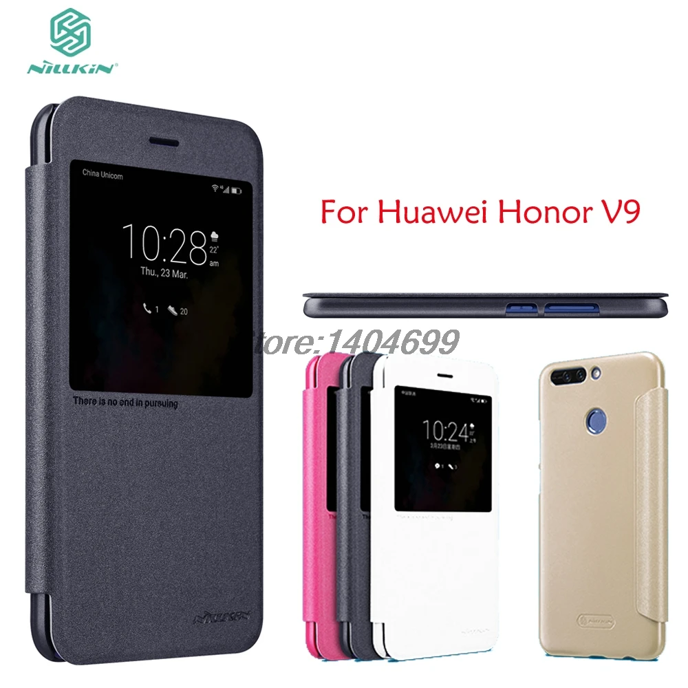 Чехол книжка для Huawei Honor V9 чехол из искусственной кожи Nillkin с блестящим покрытием
