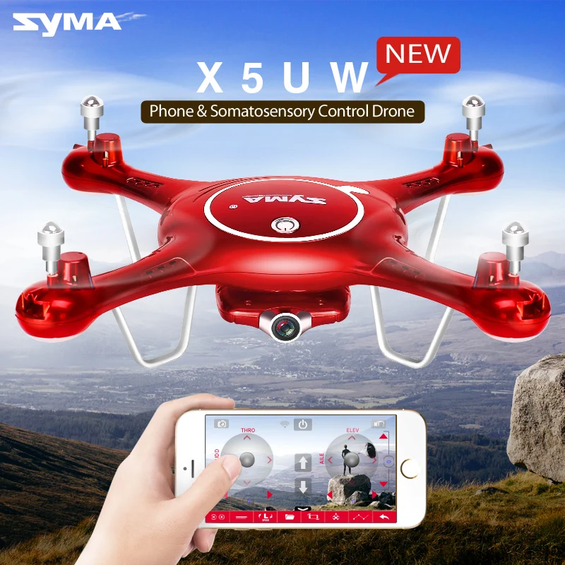 2017 Syma X5UW Дрон с Wi Fi камерой HD 720P передача в реальном времени FPV Квадрокоптер 2 4G 4CH RC