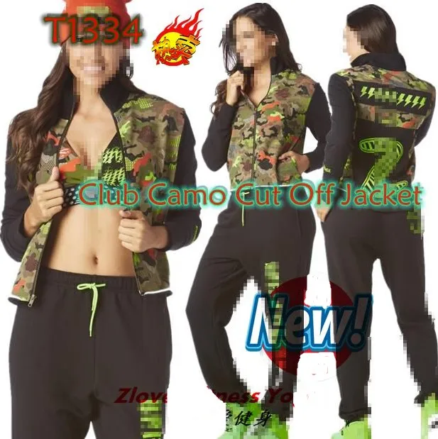 Размеры s m l xl женщина Фитнес Топы клуб Камо отрезать куртка армия зеленый