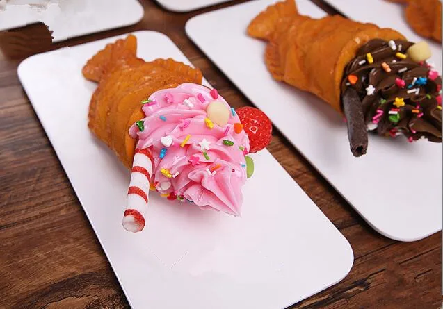 Имитация мороженого рыбы Taiyaki модель еды Искусственная рыба вафельный образец