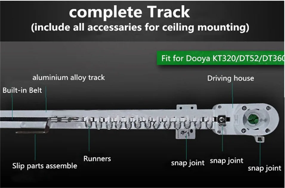 Dooya подсолнечника KT320S 45 Вт Электрический Шторы мотор 4-проводных 220V интеллектуальный пульт дистанционного управления Управление Шторы s+ 3,5 м индивидуальные Шторы трек