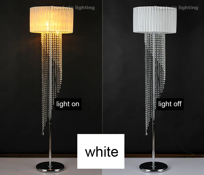 Ножной выключатель Напольная Лампа E14 металлическая ткань Хрустальная блестящая