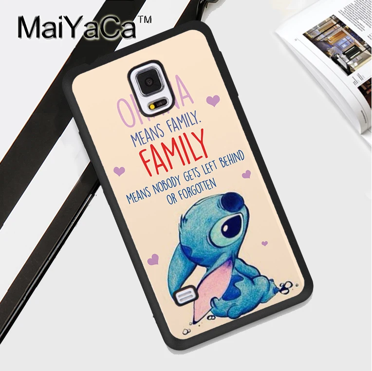 MaiYaCa «Ohana значит семья» Краски стежка чехол или samsung Galaxy S8 S9 S10 плюс S7 S10e A10 A20 A30 A40 A50 A70 Примечание 10 8 9