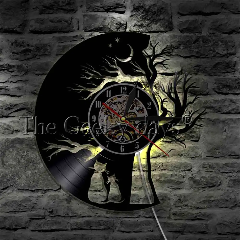 Часы настенные виниловые с рисунком кошки животных | Дом и сад