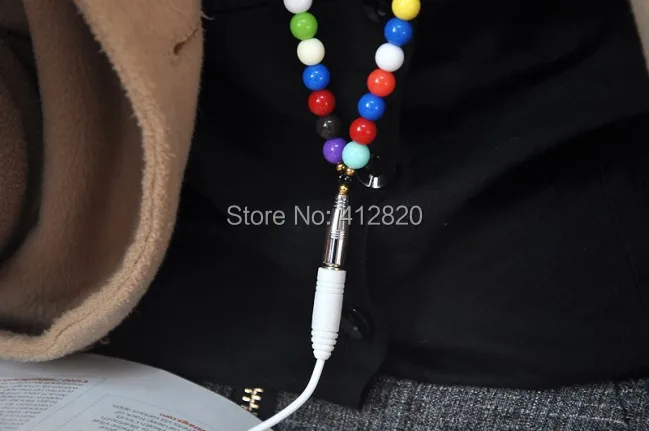60 pcs/lot наушников ожерелье спорт наушники с микрофон ювелирные изделия 3 5 мм для
