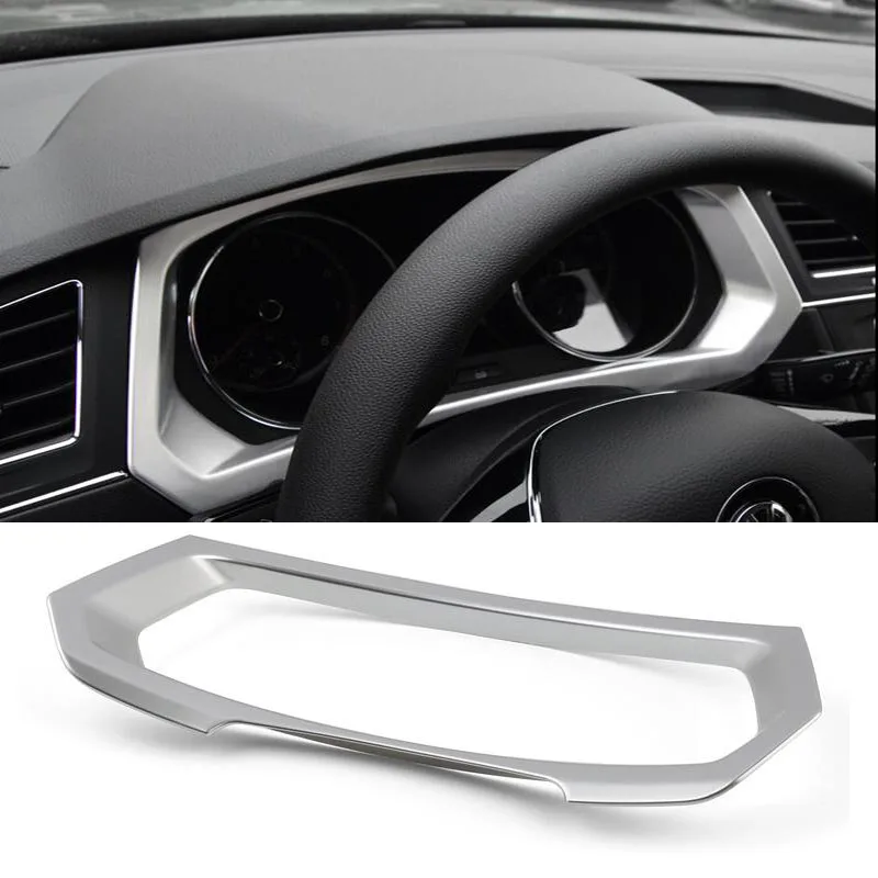 

1PC Car ABS Chrome Console Steering Wheel Dashboard Frame Cover Trim For VW Tiguan 2017 2018+