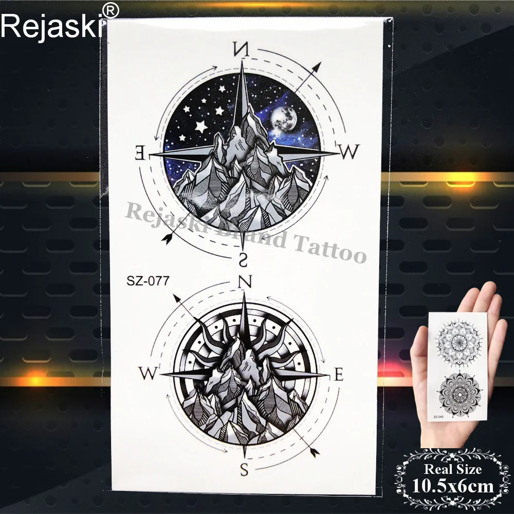 PSZ077 Rejaski, водостойкие татуировки, наклейки для женщин, тело, рука, временные татуировки для мужчин, самоклеющиеся, черные, фальшивые татуировки, 3D, долина, макияж, лес - Цвет: PSZ077