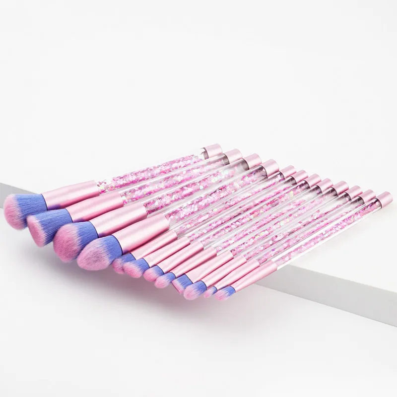 Блеск Кристалл Макияж Кисточки набор 12 шт. diamond профессиональных читая Расчёски