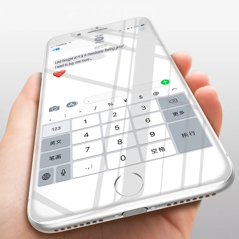 ZNP Защитное стекло для iPhone 6 6S Plus, закаленное защитное стекло 5D с закругленными краями для iPhone 8 7 Plus X, пленка