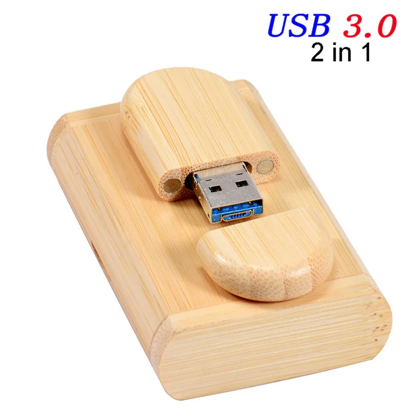JASTER 2 в 1 OTG флеш-накопитель USB 3,0 накопитель 64 ГБ 32 ГБ 16 ГБ 4 ГБ Емкость u-диск USB накопитель смартфон карта памяти - Цвет: bamboo USB BOX