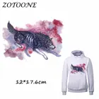 Крутая Акварельная нашивка ZOTOONE с волком для одежды, термотрансферные Значки для одежды, аксессуары сделай сам, декоративные нашивки с аппликацией для футболок