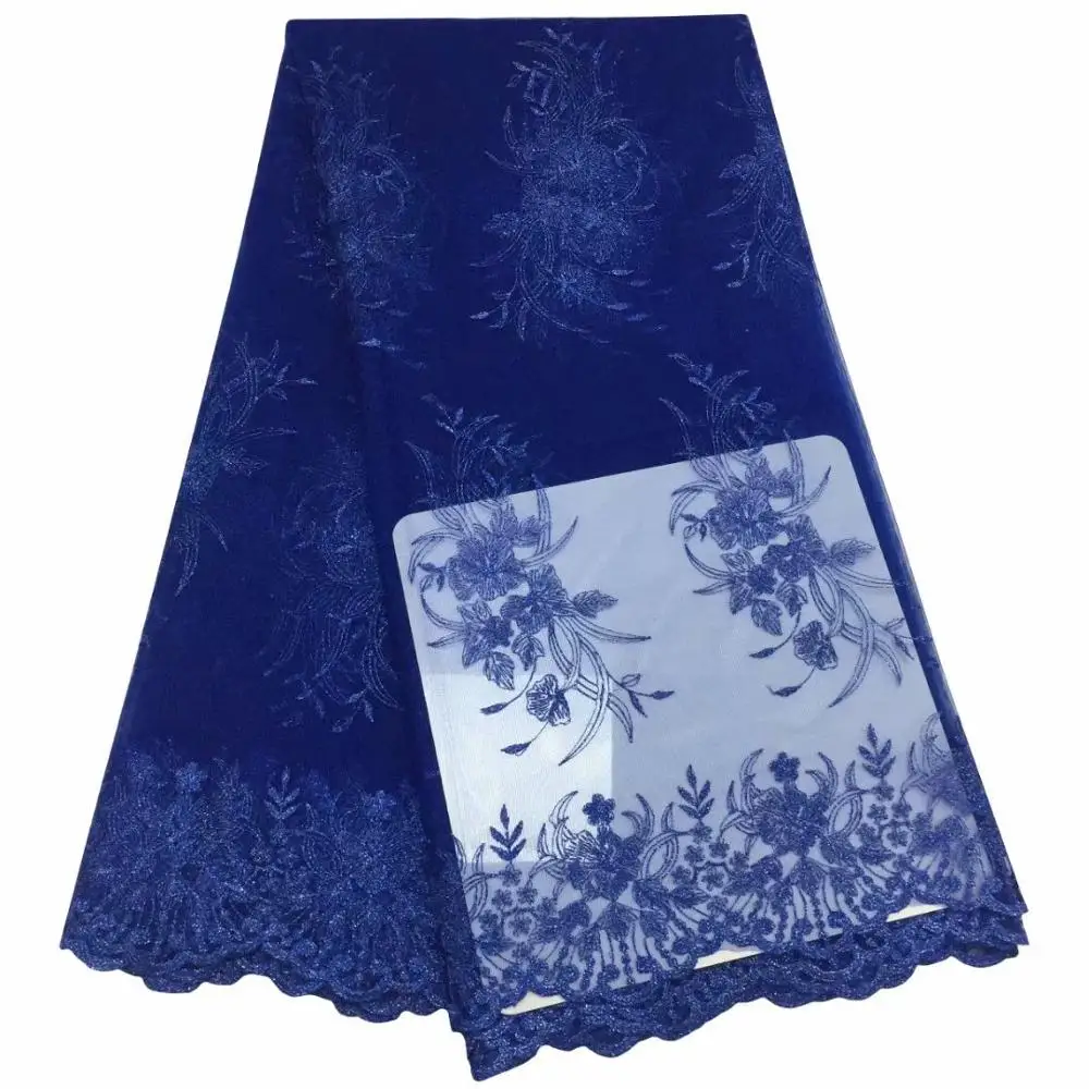 Синее Новое поступление Высококачественная французская вышитая сетчатая