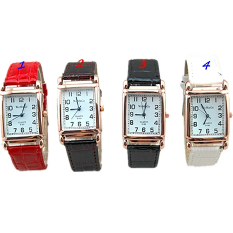 Женские кварцевые часы на кожаном ремешке с квадратным циферблатом | Наручные
