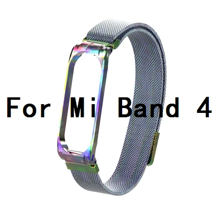 Colors For Mi 4 Магнитный металлический ремешок mi Band 3 для mi Band 3 mi lanese Loop, браслет из нержавеющей стали, ремешок для Xiaomi mi Band 4, сменный - Цвет: Colors For Mi 4