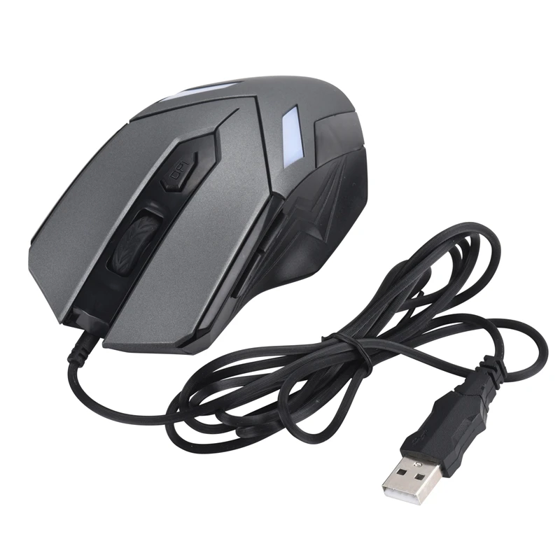 Gray Проводная игровая мышь USB 2400 dpi, 6 кнопок, светодиодный, профессиональная оптическая профессиональная мышь, геймерские Компьютерные Мыши для ПК, ноутбука, игровые мыши - Цвет: Gray