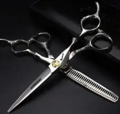 Silver 1 set Sharonds подшипник Парикмахерские ножницы набор дюймов 6,0 дюймов Япония 440c материал, японский professional Парикмахерские ножницы и Japanes - Цвет: Silver 1 set