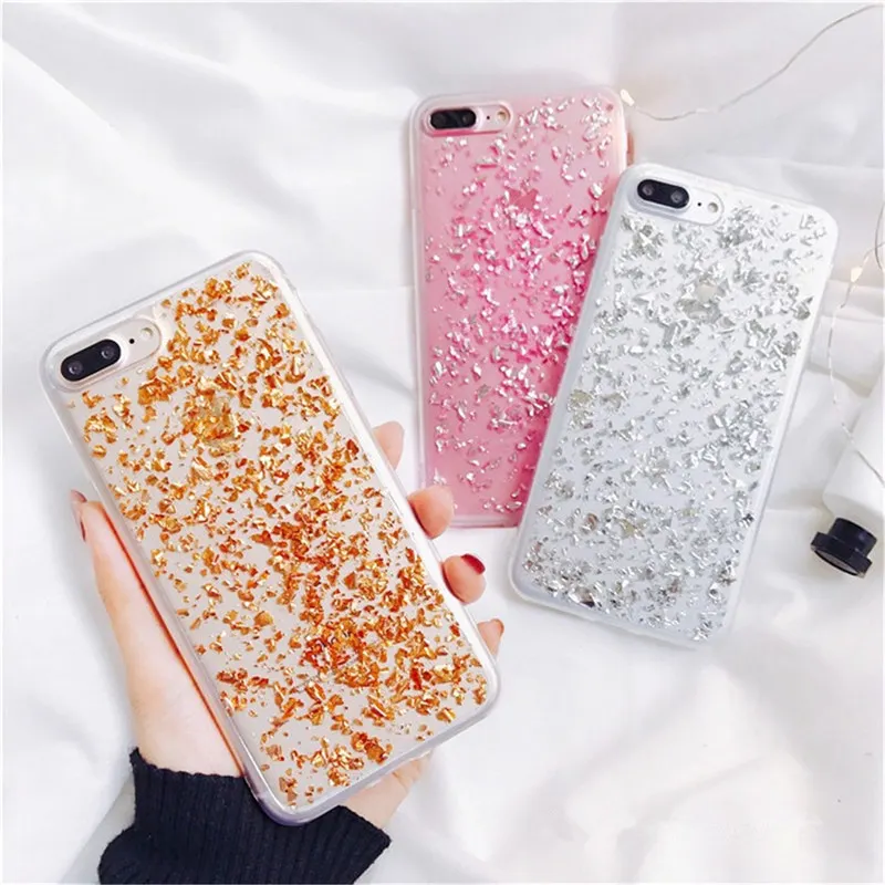 For Samsung S7 edge S8 S9 S10 Plus Note 8 9 Flashing Girl's foil Cute Glitter Phone case Soft Rubber Back cover |