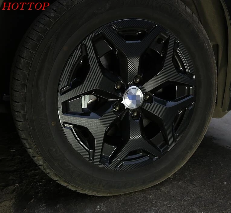 Подходит для Subaru XV украшения колеса Модифицированная специальная пленка ступицы наклейка из углеродного волокна для subaru Forester2018 - Название цвета: Carbon black A 2set