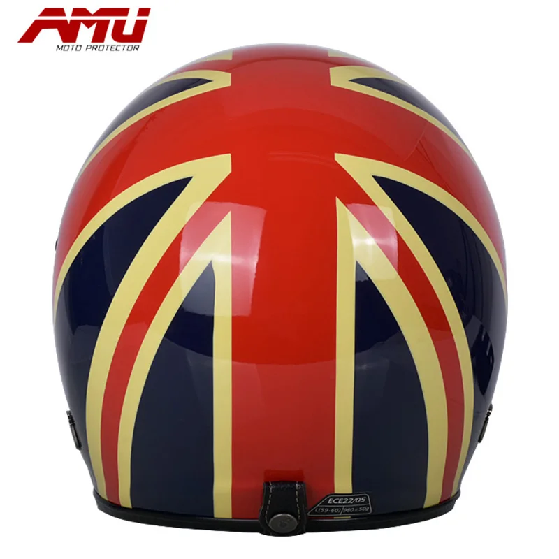 AMU moto rcycle Ретро Винтажные шлемы стекловолокно chooper велосипедный шлем 3/4 Половина лица Мото шлем