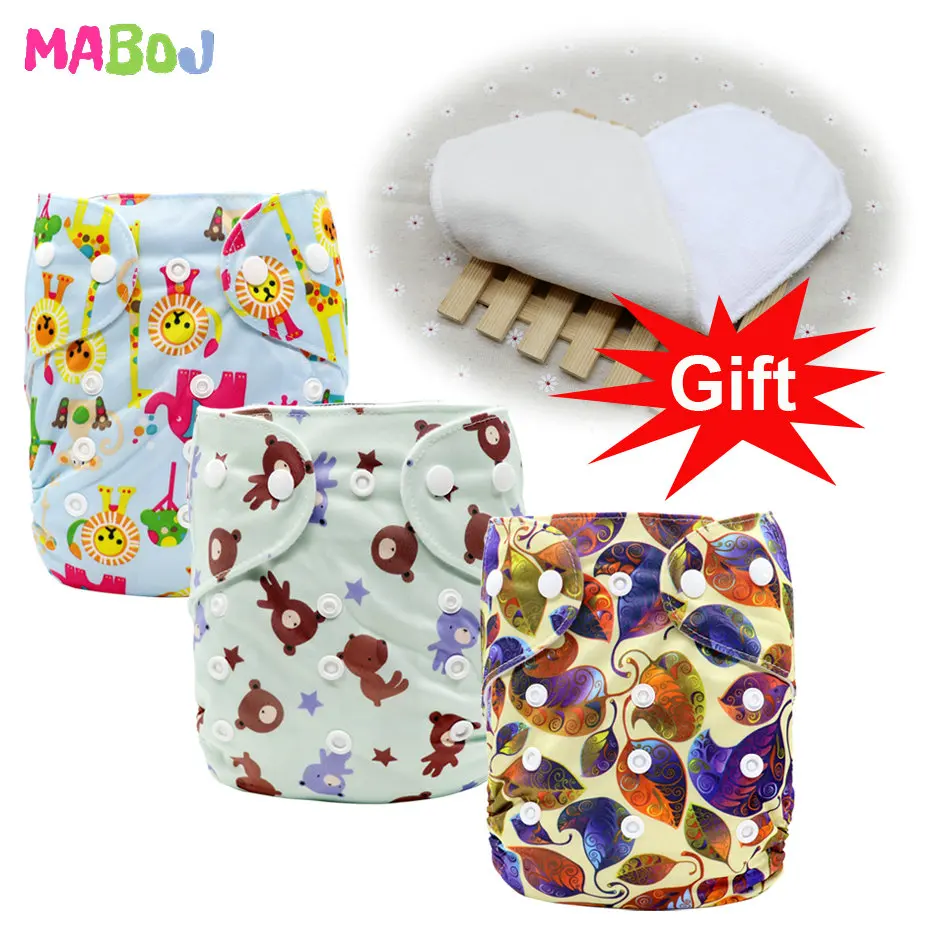 PD5-4-5-1 MABOJ Cloth Diapers Baby Pocket Cloth Diaper One Size Waterproof Nappy Reusable Cloth Nappies Set Washable Wholesale New - Цвет: PD5-4-5-1
