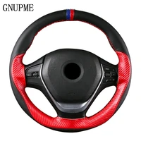 1538cm fiber leather hand sewing steering wheel cover anti slip steering wheel braid stitch on wrap with needle thread