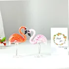 H  D ручная работа стеклянный Фламинго символ любви искусство Стекло Выдувное животное фигурка, упаковка из 2, домашний декор стола день рождения рождественские подарки