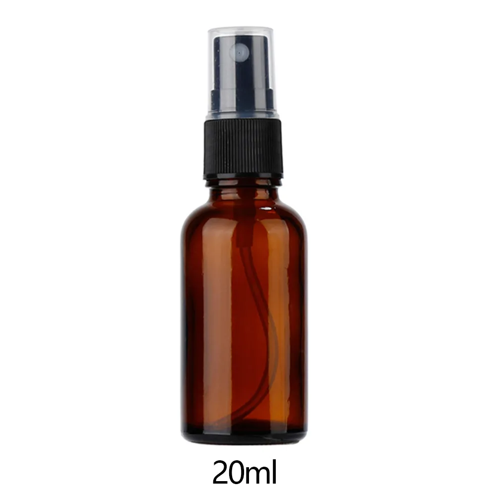5PCS 20ML 5-50 мл портативная бутылка из янтарного стекла для путешествий многоразового использования, мелкий распылитель тумана, флаконы для эфирных масел, пустой косметический контейнер - Цвет: 5PCS 20ML