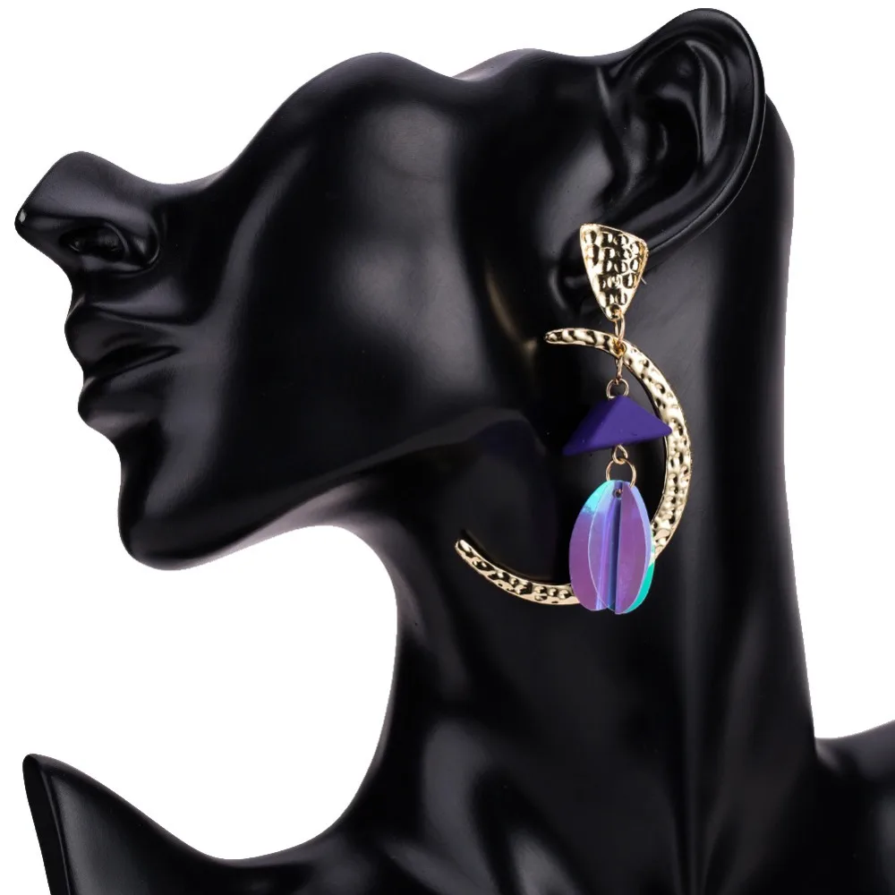 Женские винтажные серьги капельки EH8065 помпоны из золотого металлического сплава