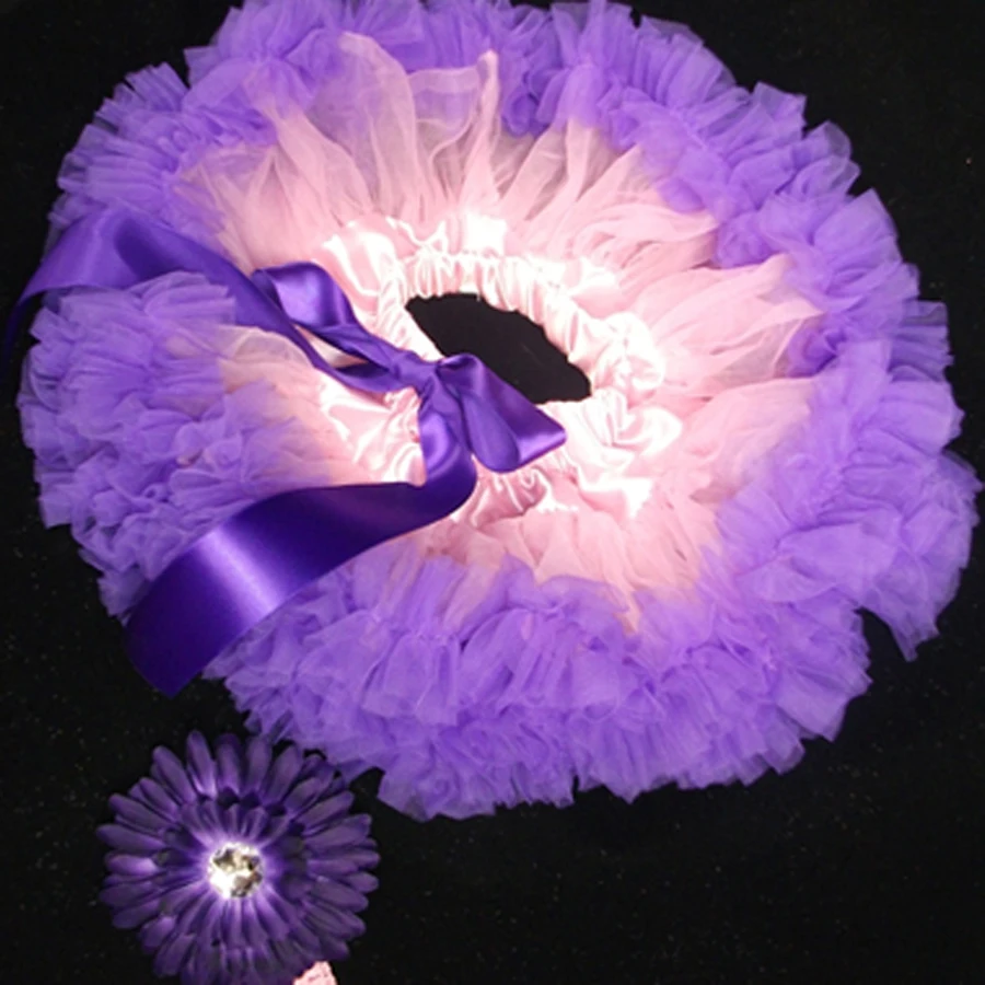 Детская пачка светло розовая фиолетовая детская юбка цветочный Комплект повязки