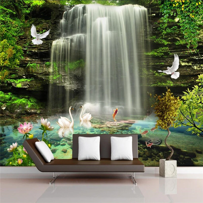 beibehang photo wallpaper mural painting background the living room TV falls 3D papel de parede | Обустройство дома