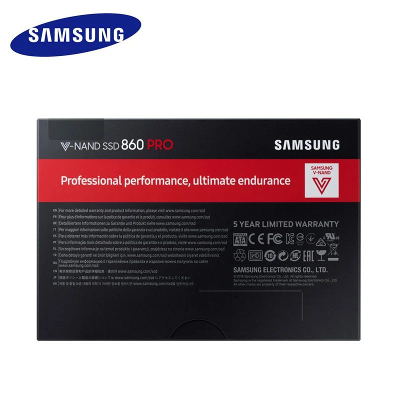 Samsung 860 Pro Внутренний твердотельный диск 1 ТБ Ssd Sataiii Sata3 2,5 дюймов V-nand Endurance ноутбук Настольный ПК