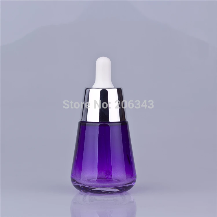 30 мл прозрачная/фиолетовая стеклянная бутылка с серебряным/золотым воротником