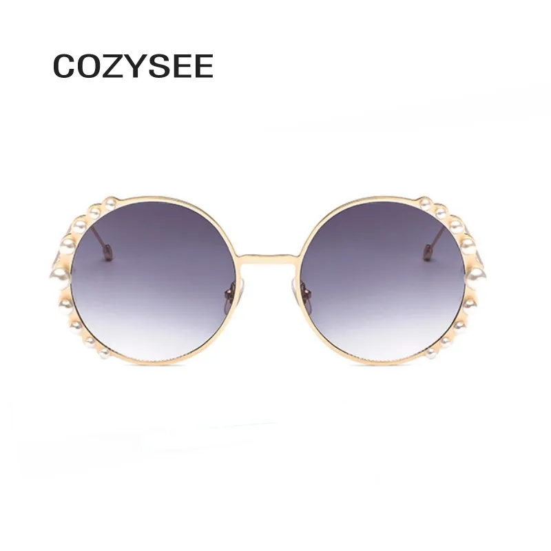 Солнцезащитные очки с жемчужными круглыми линзами женские дизайнерские
