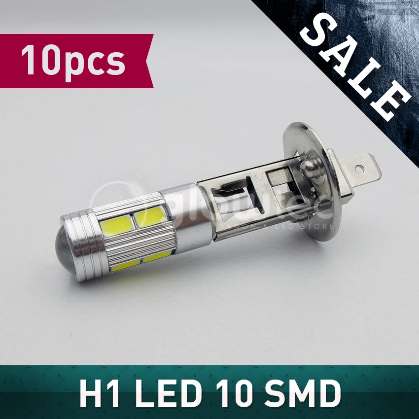 Оптовая продажа 10 шт. H1 SMD 10SMD яркая 5630 Автомобильная противотуманная фара лампа