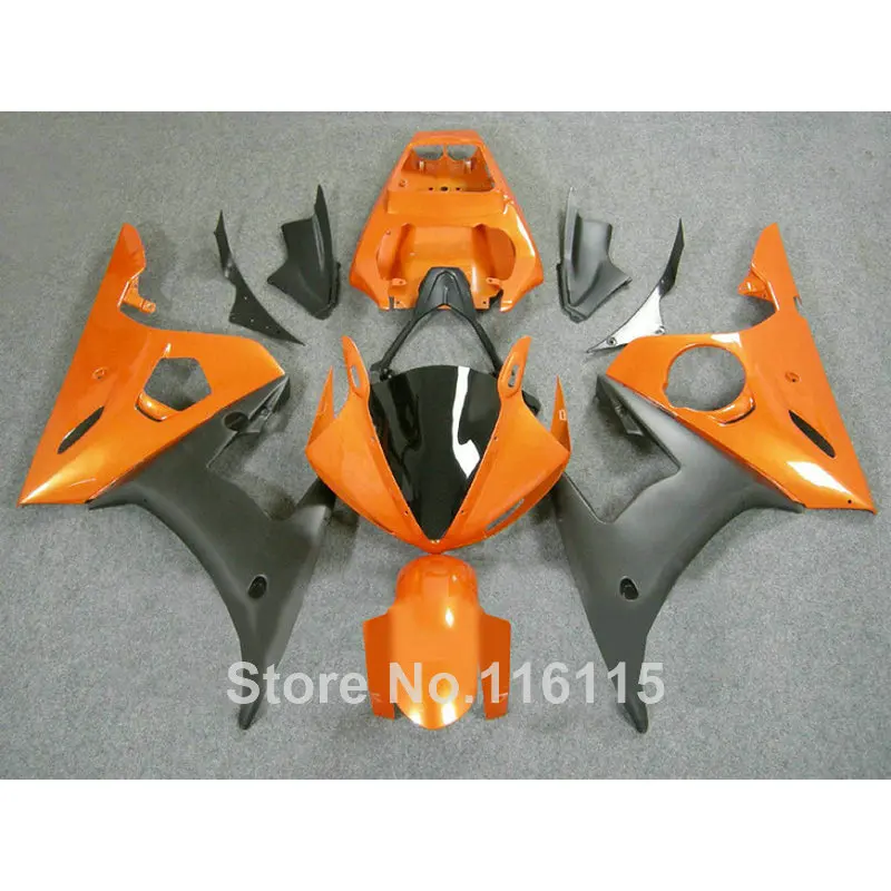 MOTOMARTS ABS полный обтекатель комплект подходит для YAMAHA R6 2003 2004 2005 Оранжевый матовый